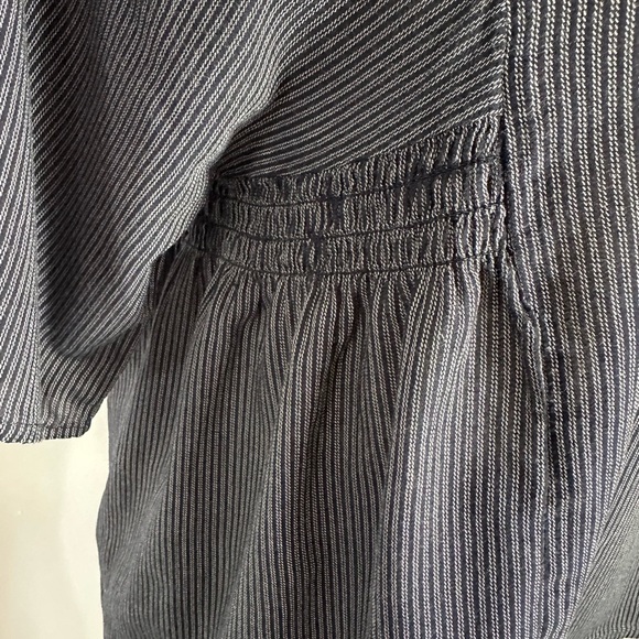 Banana Republic Striped Tie-Neck Embroidered Blouse (853) - Picture 9 of 15